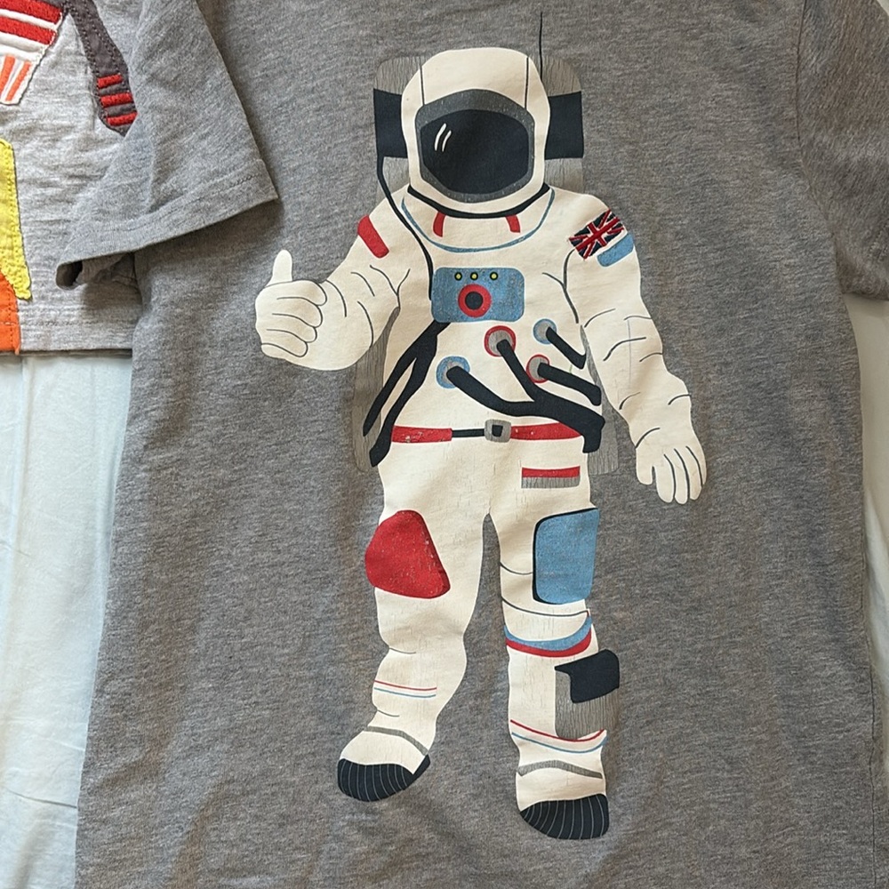 Mini Boden Gray Short Sleeve Tees with Space Designs - Picture 2 of 5